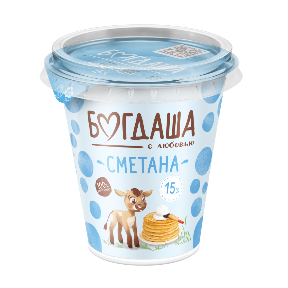 Сметана 15% 300гр. ТМ Богдаша